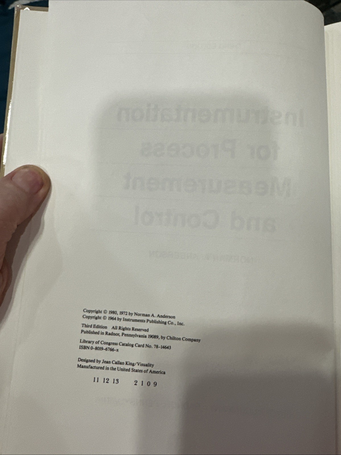 Instrumentation for Process Measurement and Control by Norman A. Anderson