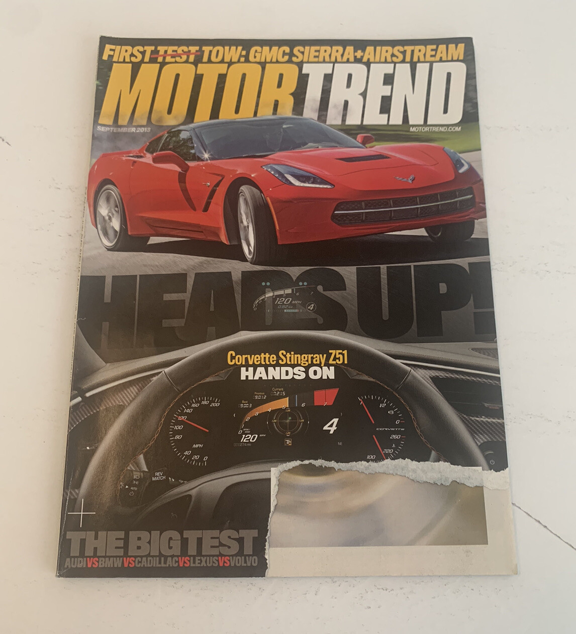 MotorTrend Magazine September 2013 Ripped Cover 138 Pages Corvette Stingray Z51