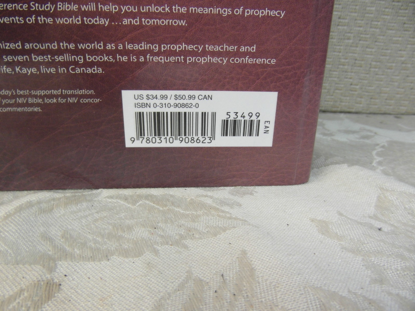NIV Prophecy Marked Reference Study Bible Grant R. Jeffrey 1998 Zondervan HC