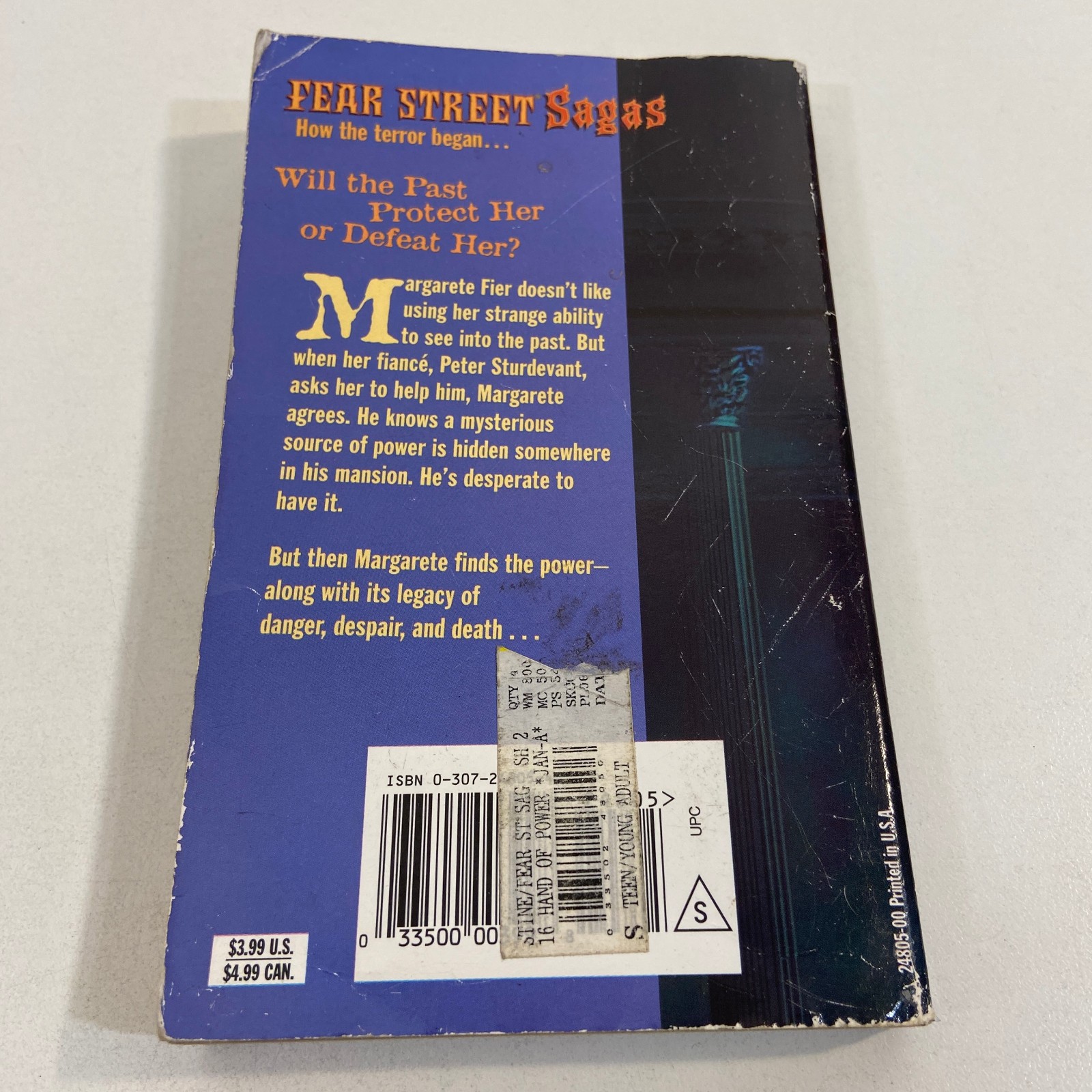 The Hand of Power R L Stine Fear Street Sagas First Printing Thus 1999 Gold Key