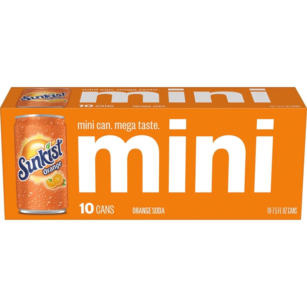 Sunkist Orange Soda – 10pk/7.5 fl oz Mini Cans