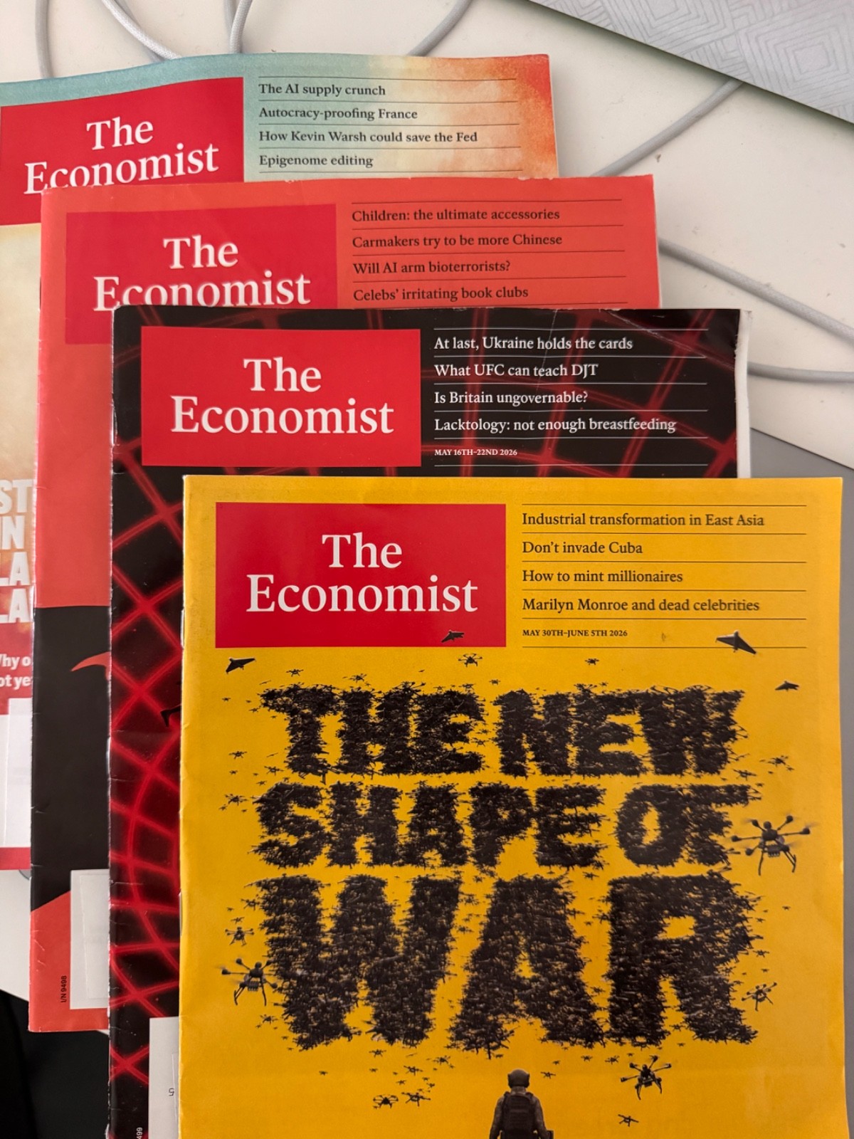 LOT OF 4 The Economist Magazine May June 2026 Back Issues New Shape of War
