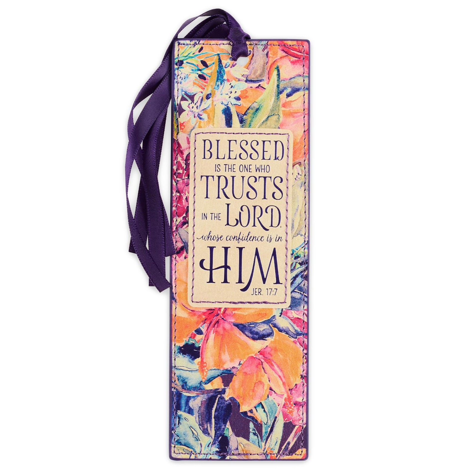 Christian Art 6.5 inches tall x 2.2 wide, Purple – Blessed/Trust Lord