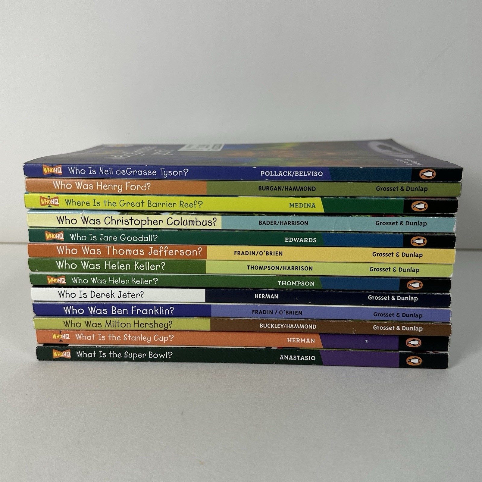 Who Is? Who Was? What Is? Lot of 13 Books, Ford, Franklin, Keller, Columbus Good