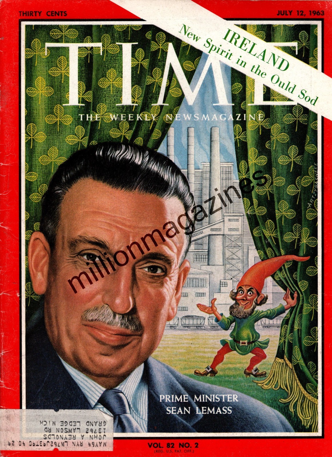 1963 Time July 12 – Sean LeMass of Ireland