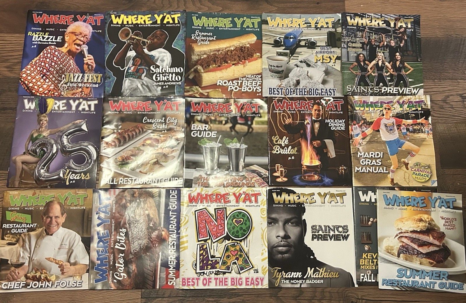 Lot of 31 Issues, WHERE Y’AT MAGAZINE, 2021-2025, New Orleans Food Music News