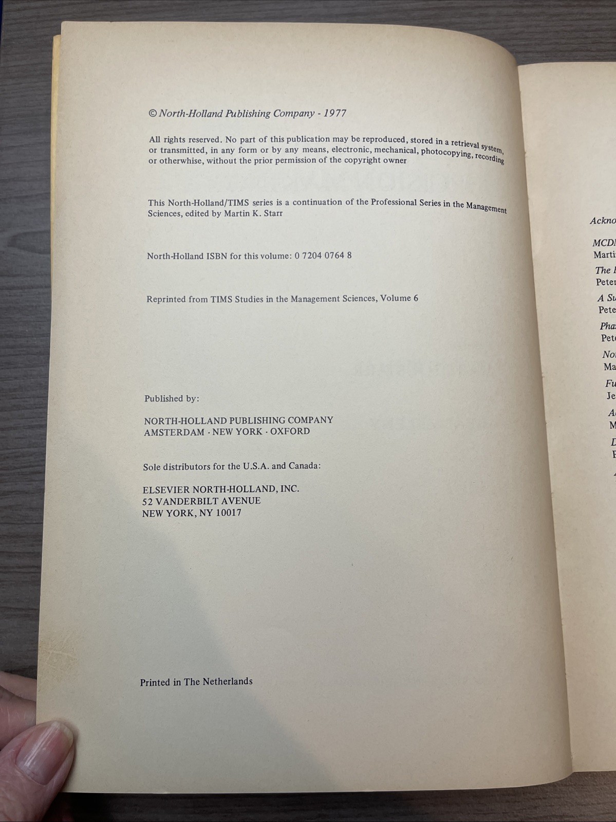 Studies in Management Sciences, Vol 6- Multiple Criteria Decision-Making-Starr