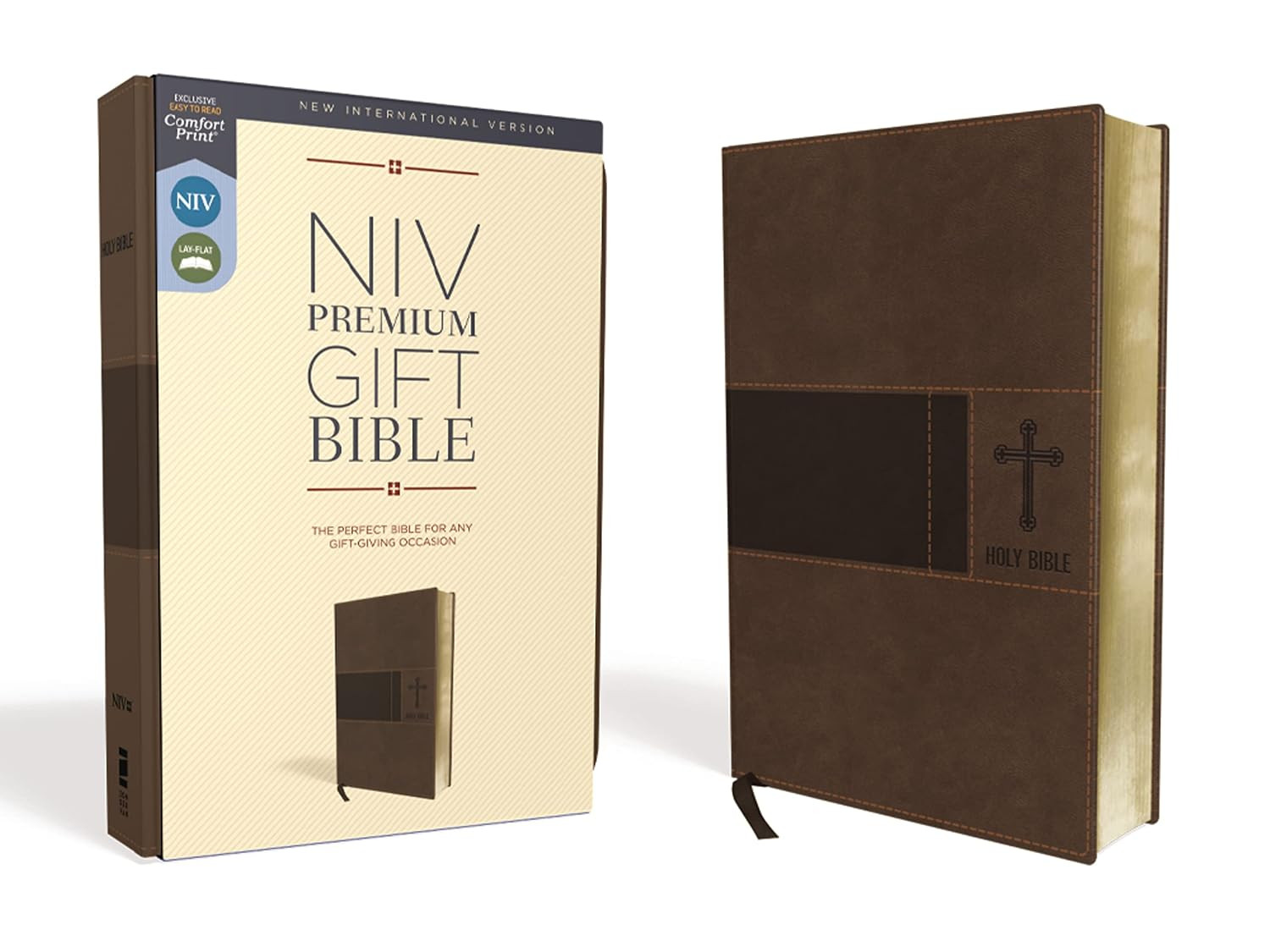 NIV, Premium Gift Bible, Leathersoft, Brown, Red Letter, Comfort Print: the Perf