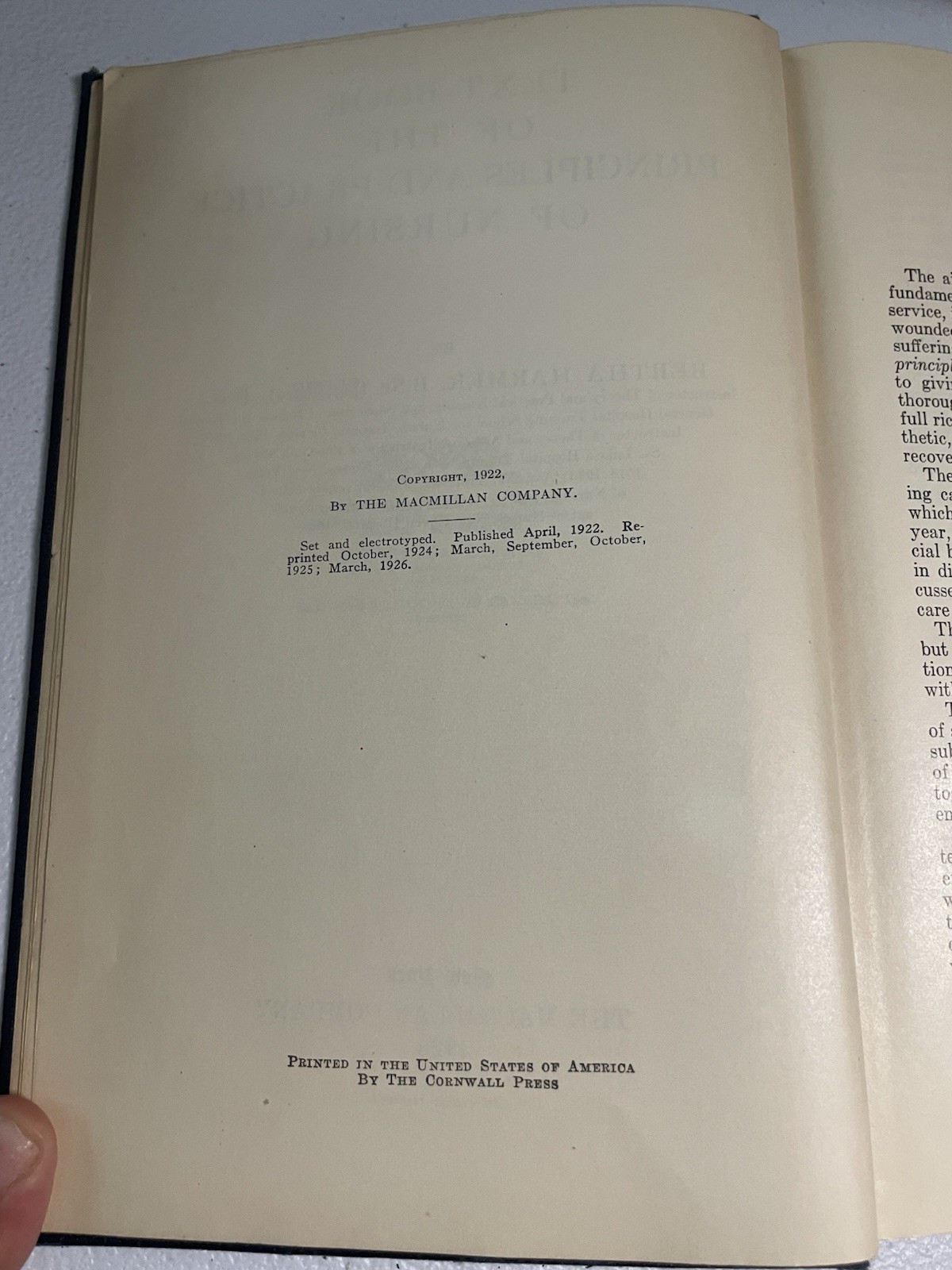 Antique Nursing Textbook The Principles and Practice of Nursing 1926 Inscribed