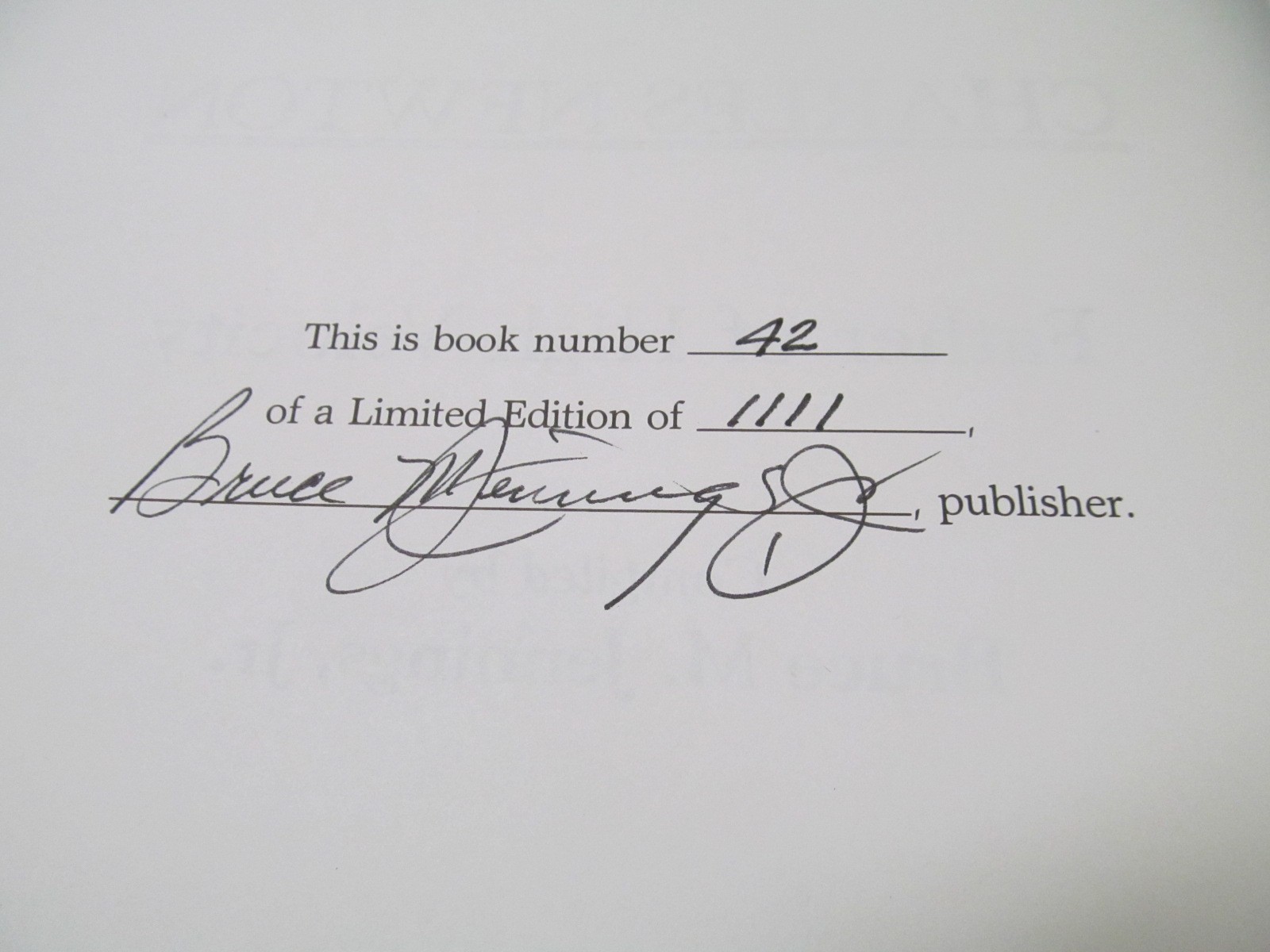 Charles Newton Father of High Velocity by Jennings -Numbered & Signed -480 Pages
