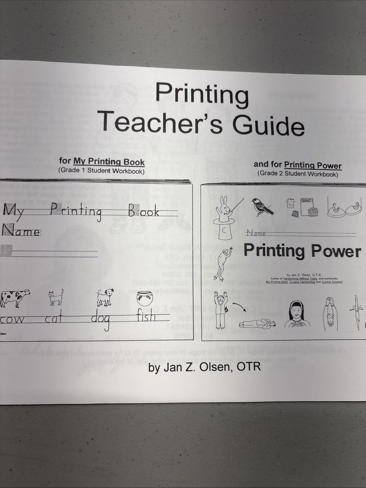 Lot Handwriting Without Tears Printing Power, Teacher’s Guide Grade 1 And 2 OBO