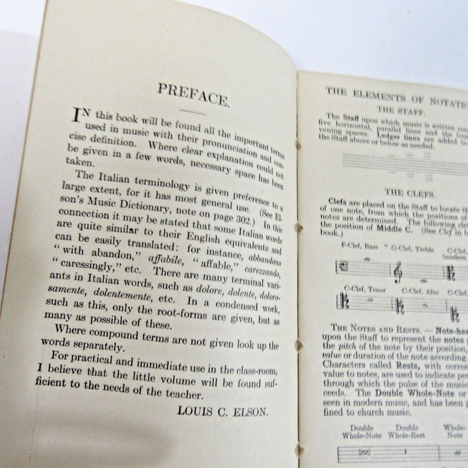 1909 Elson&rsquo;s Pocket Music Dictionary Oliver Ditson pub 180 Pages