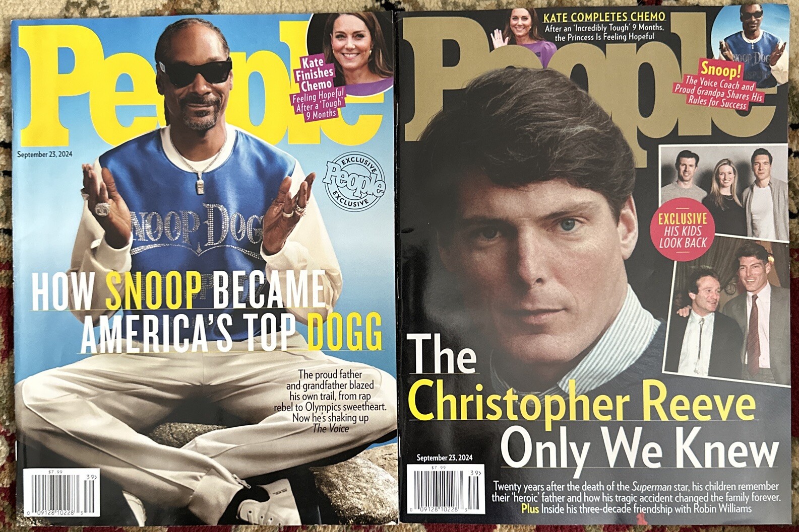 Lots PEOPLE MAGAZINE SEP 2024 Snoop Dog Christopher Reeve Kate