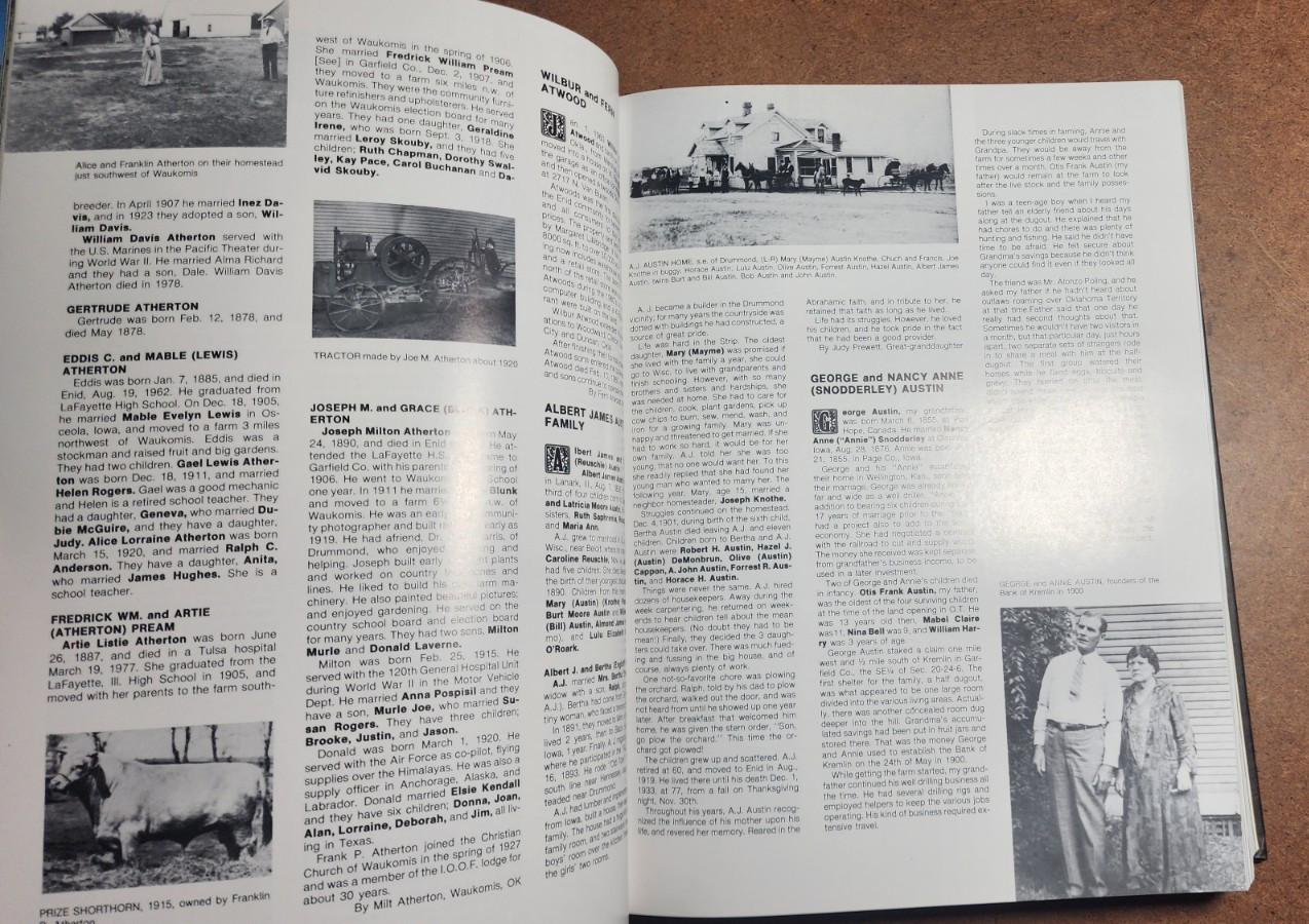 GARFIELD COUNTY OKLAHOMA 1907-1982 VOL. I 512 PAGES! LOTS OLD PHOTOS