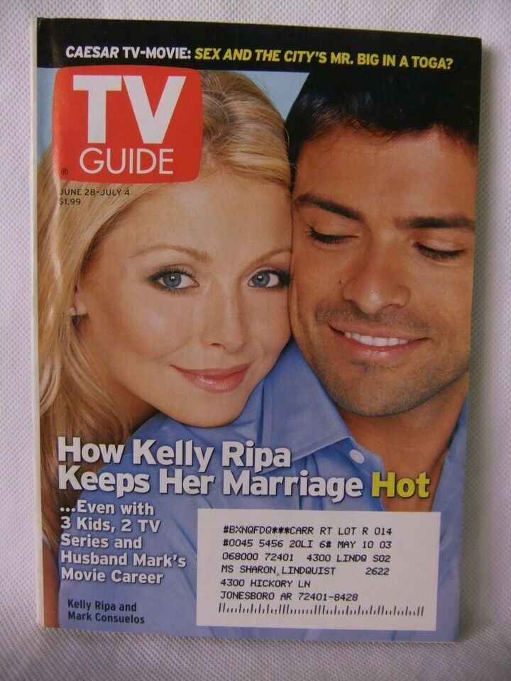 TV Guide June 28 2003 Memphis Kelly Ripa & Mark Consuelos, Sex And The City