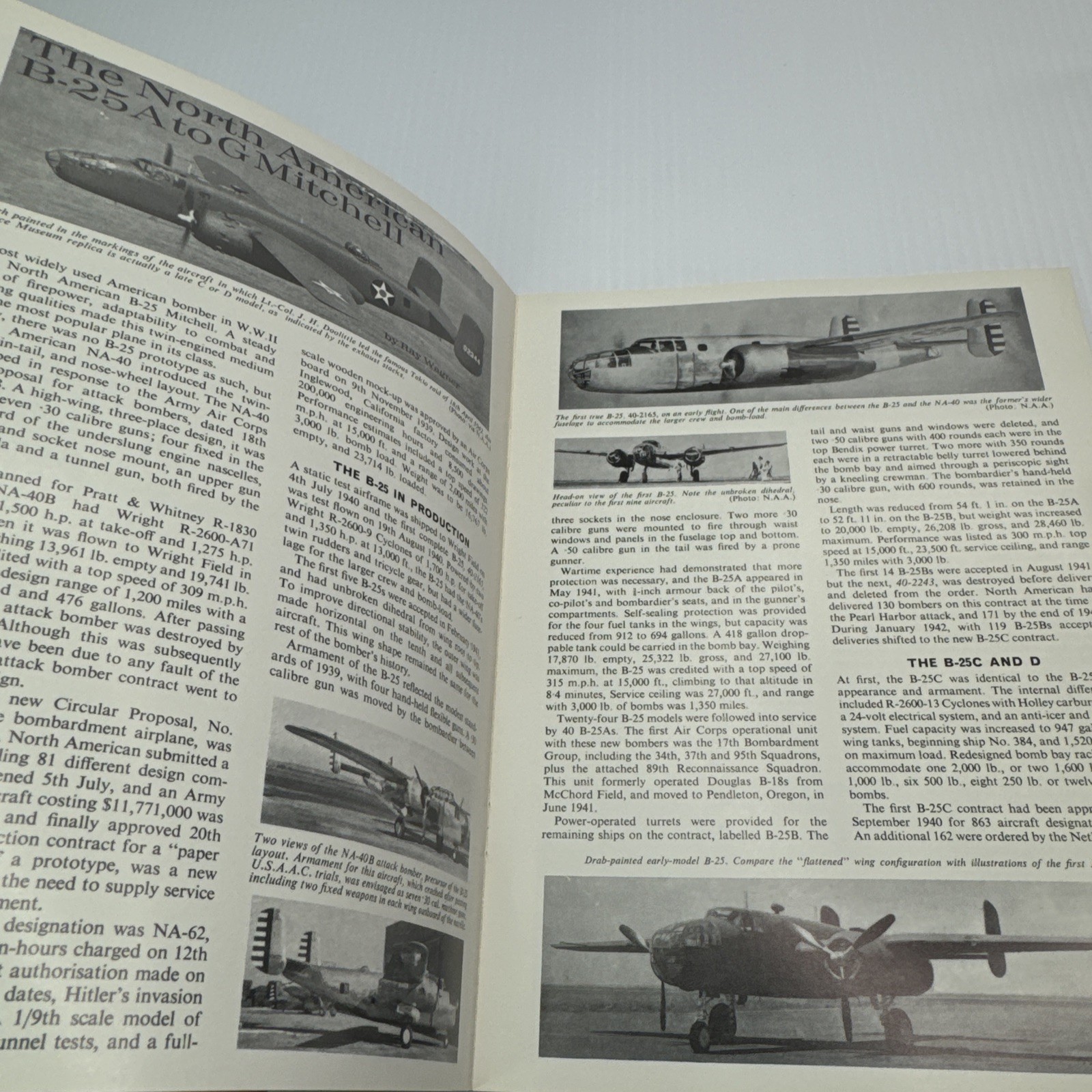 N. A. B-25A-G Mitchell Aircraft Profile Series 59 Booklet Military