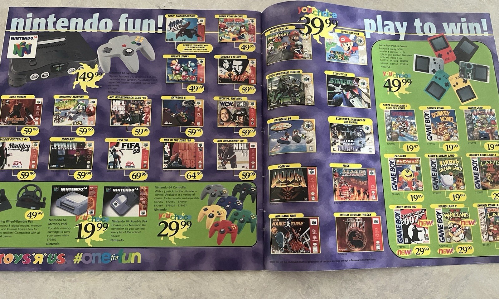 Toys R Us Catalog March 1998 Barbie, N64, PS1, Etc Ads RARE 47 Pages Intact!!