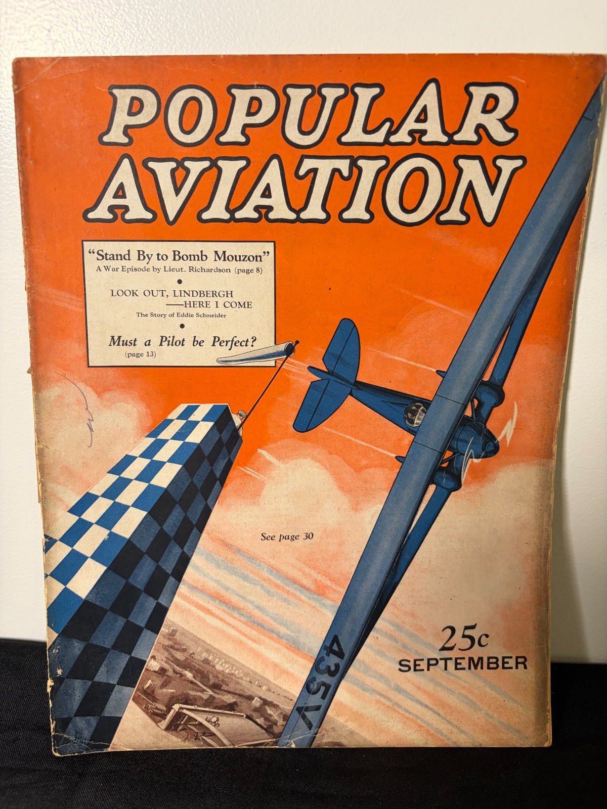 Vintage Sept 1931 Popular Aviation Magazine Vol IX No 3 Eddie Schneider Lindberg