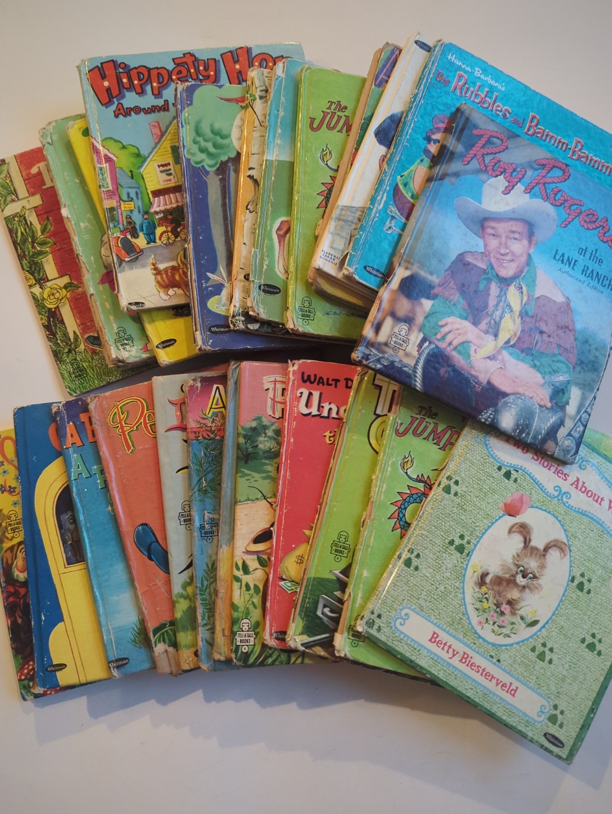 Lot Of 21 Vintage Whitman Tell-a-Tale Books For Children Reading Copies HC Vtg
