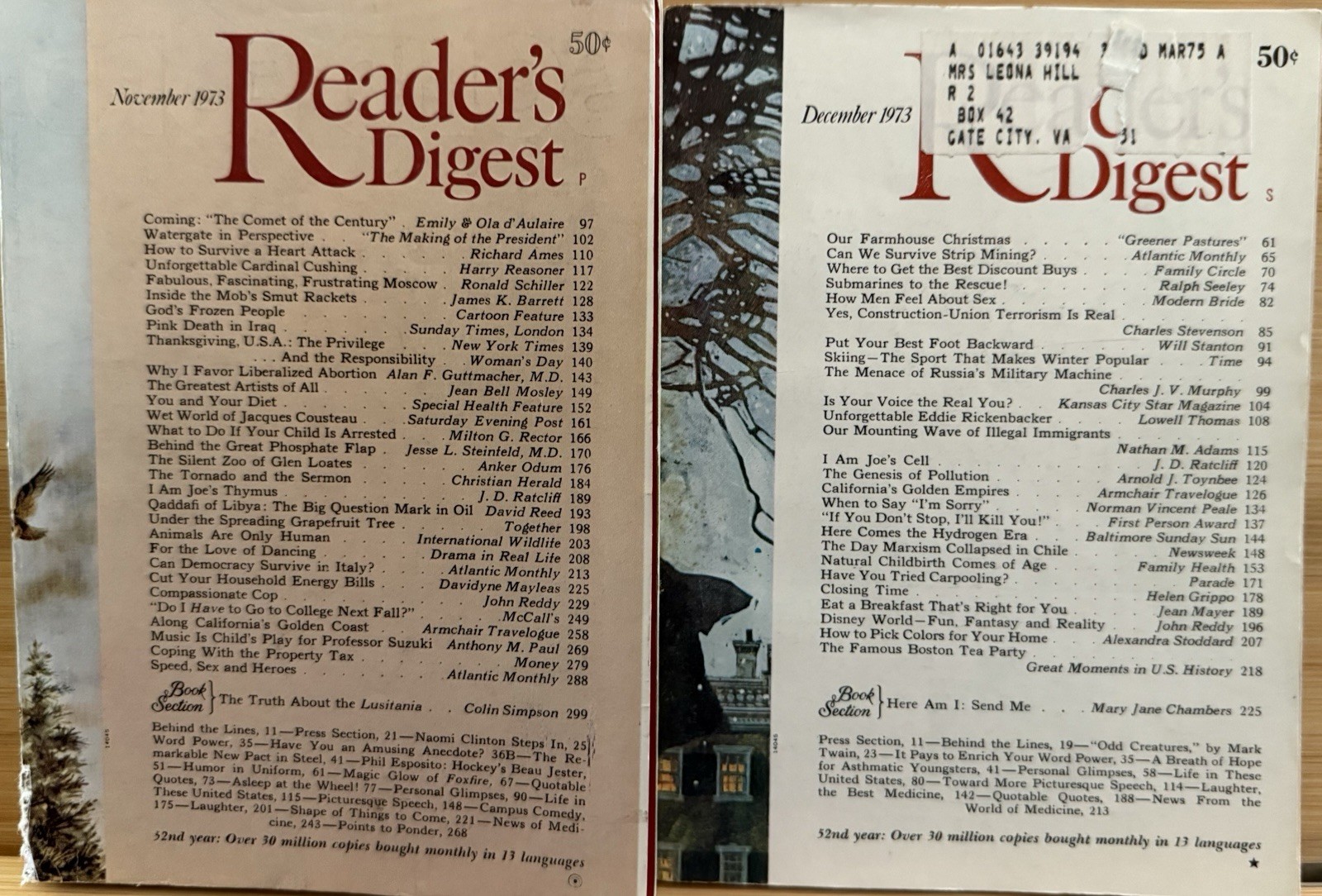 1973 November December 2 READER&rsquo;S DIGEST MAGAZINE Vintage Retro Timeless Shorts