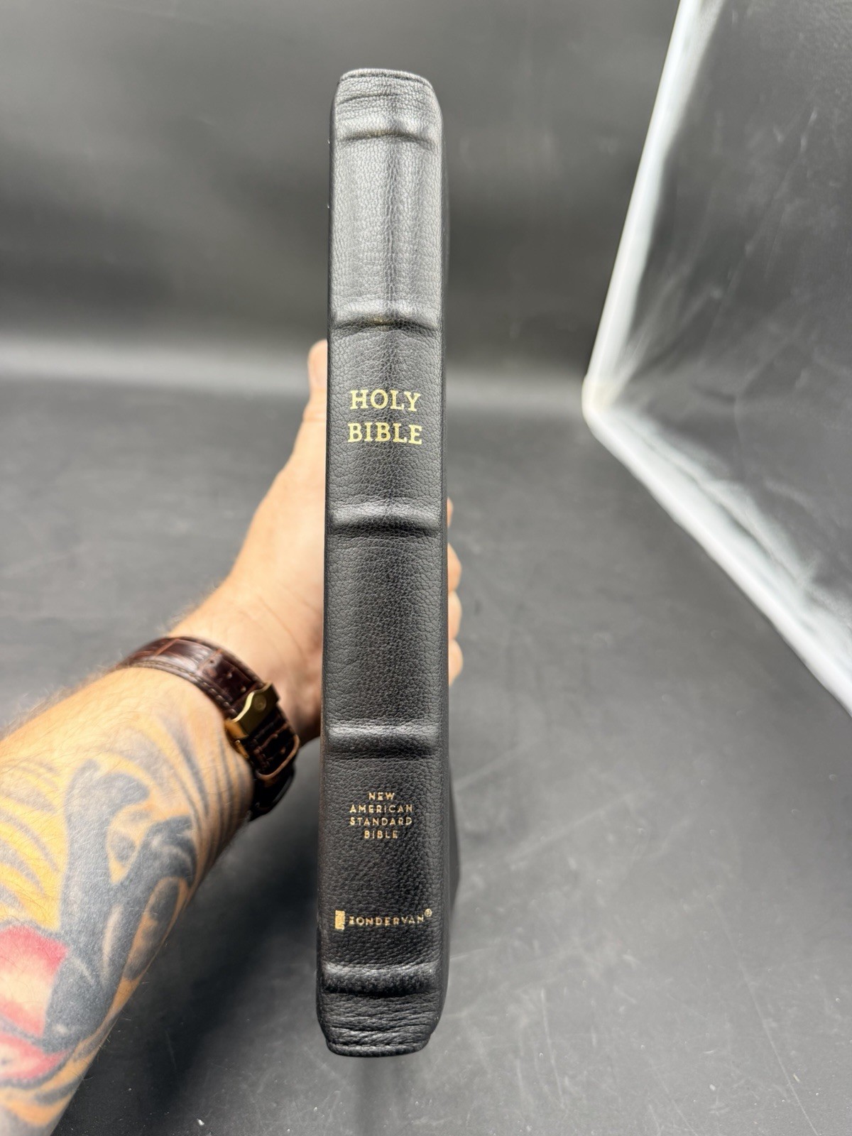 NASB Preacher&rsquo;s Bible Premium Goatskin Leather Black Premier Collection 1995 tex