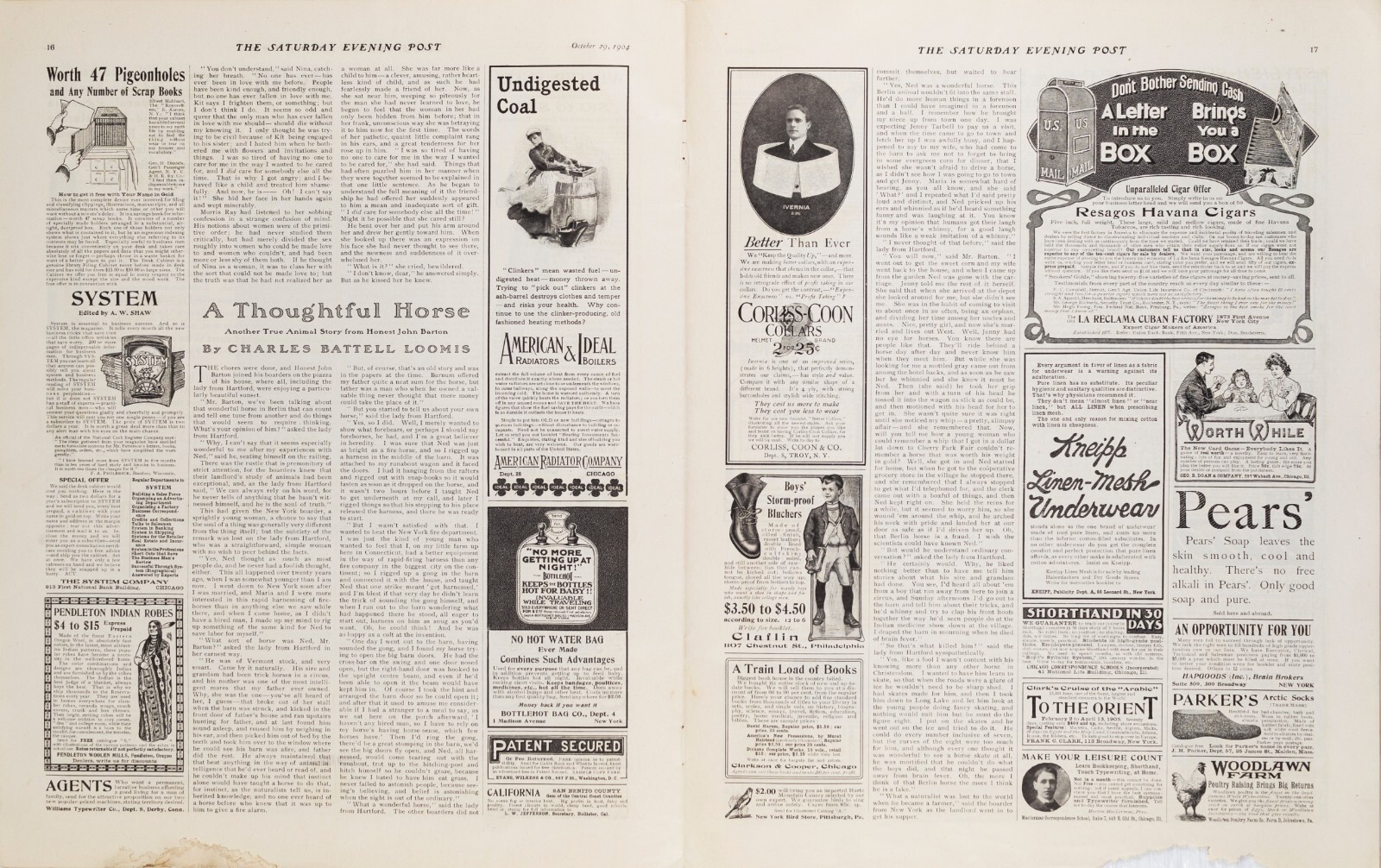 OCT 29 1904 Halloween Pumpkin Spell SATURDAY EVENING POST FULL MAG M599