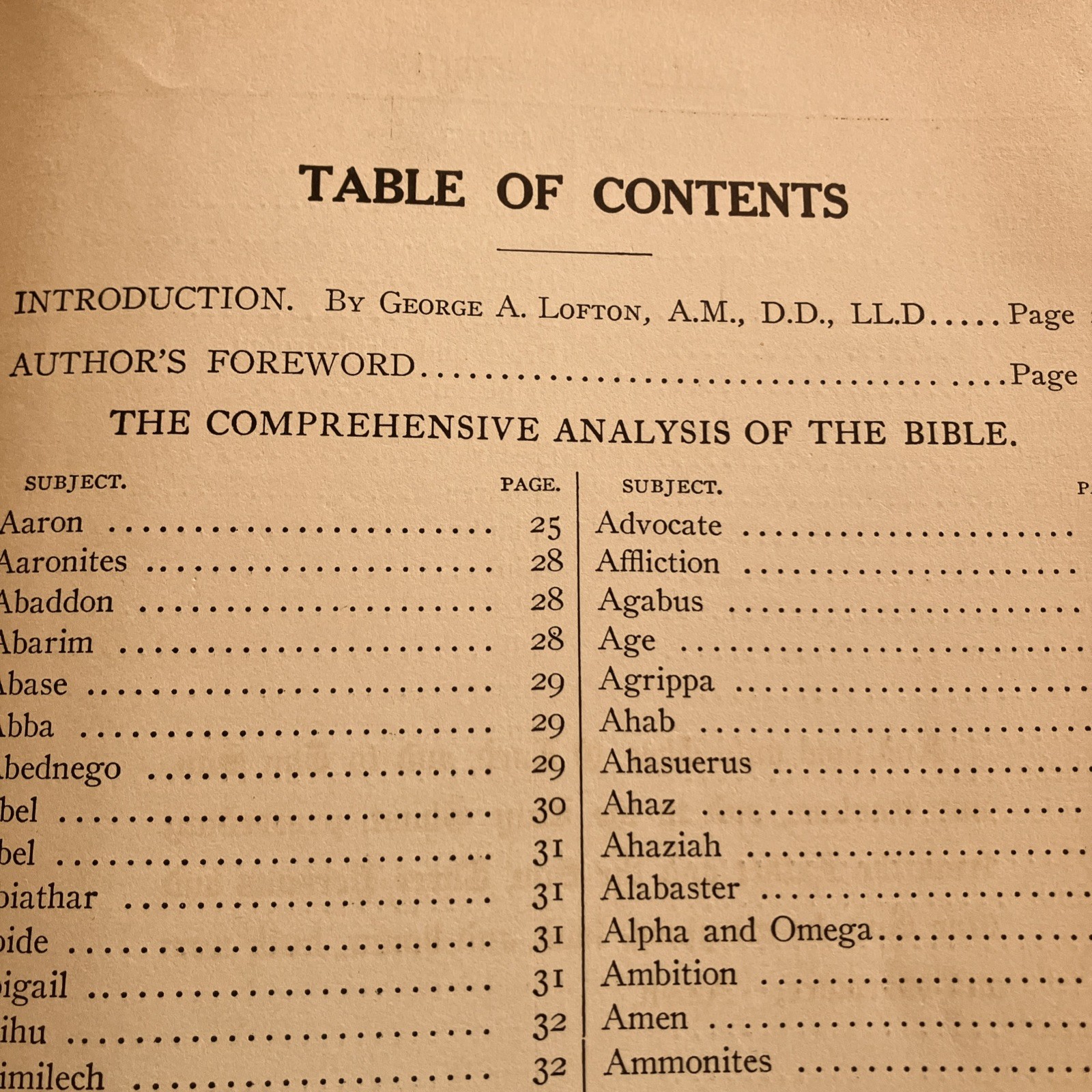 Comprehensive Analyses If Bible, By M.F. ESSIG, 1922, 600 Pages, Huge