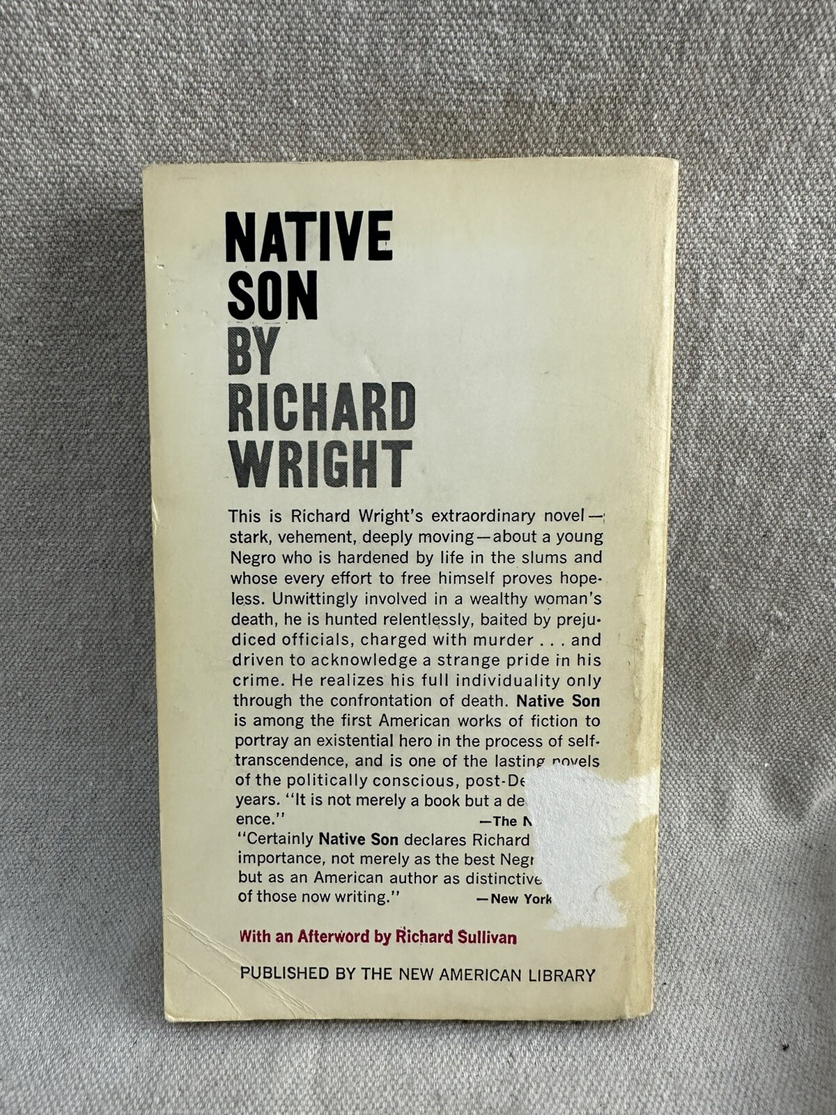 Richard Wright – NATIVE SON – Signet Classics Vintage Paperback