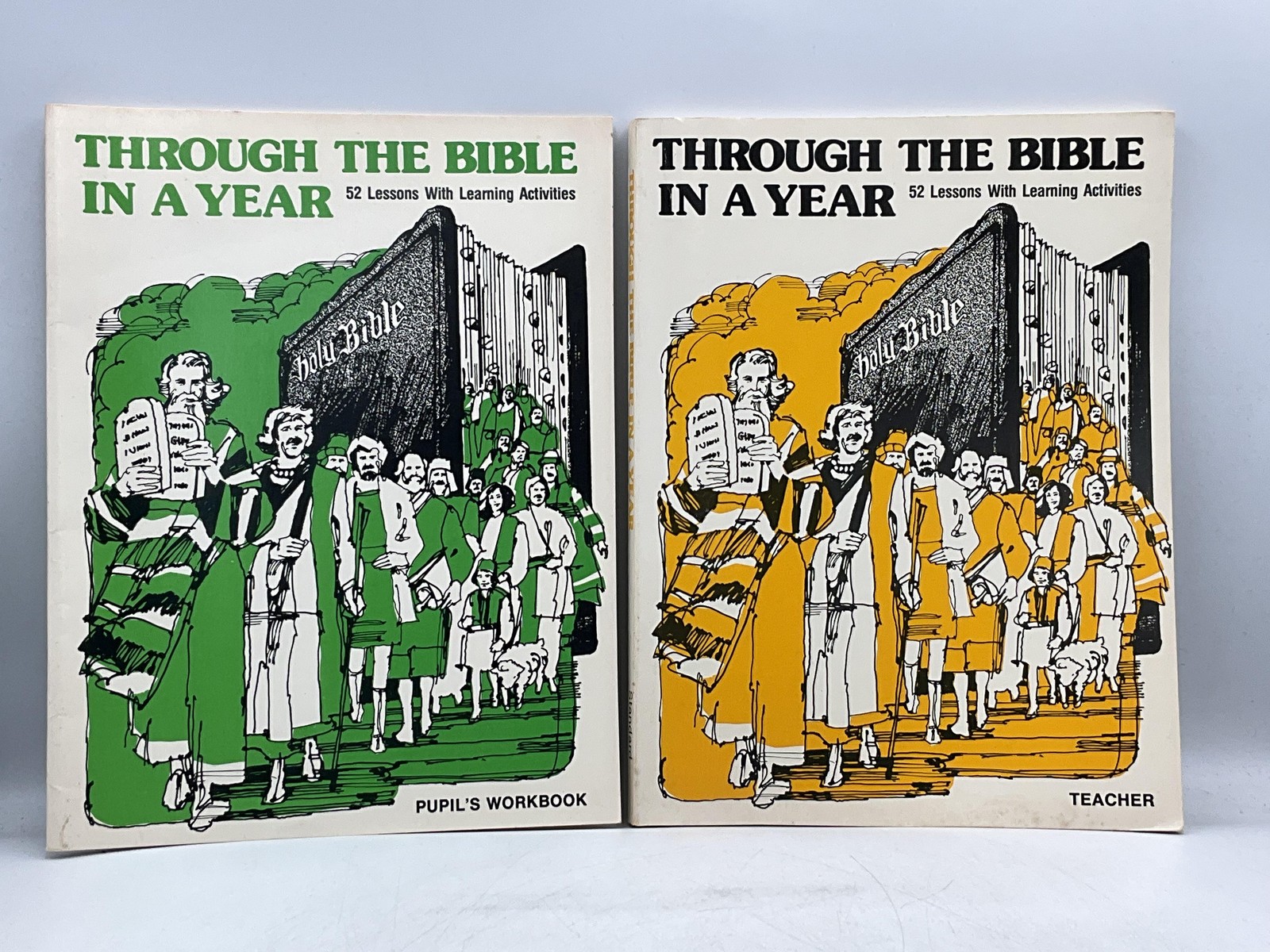 THROUGH THE BIBLE IN A YEAR Standard Publishing Paperback Illustrated (set of 2)