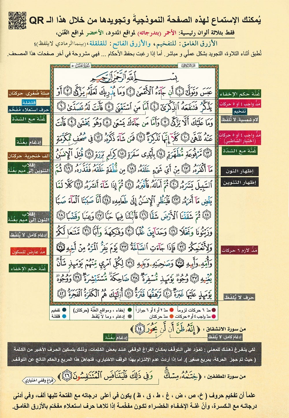 Tajweed Quran – Juz&rsquo; Amma – Arabic Edition – QR – 7×9.5 in – Color-Coded Letters