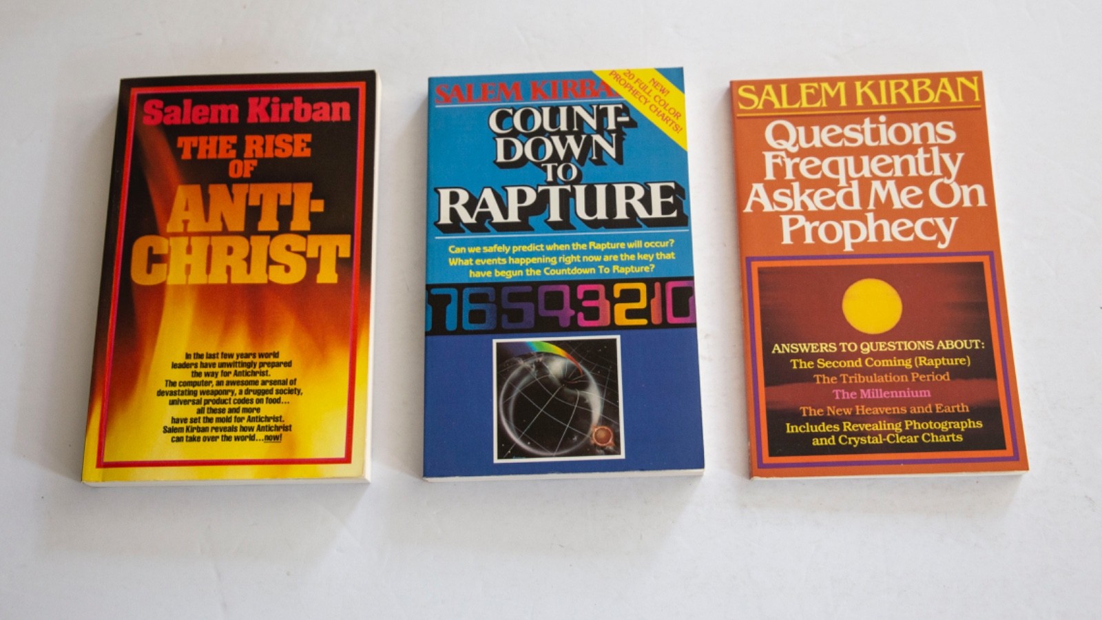 Salem Kirban Lot of 3 PB-1980&rsquo;s-Rise of Anti-Christ, …Prophecy, …Rapture-VG
