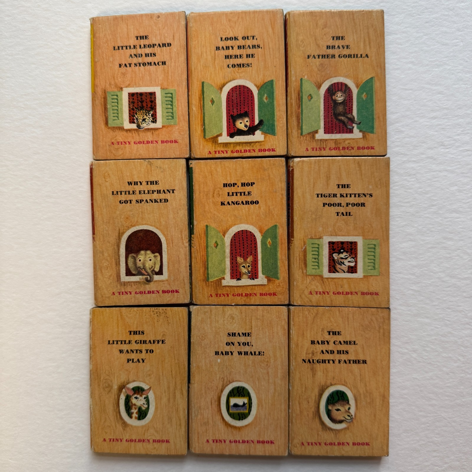 1948 Tiny Golden Book Lot (9) Vintage Miniature Childrens Books Classic Library