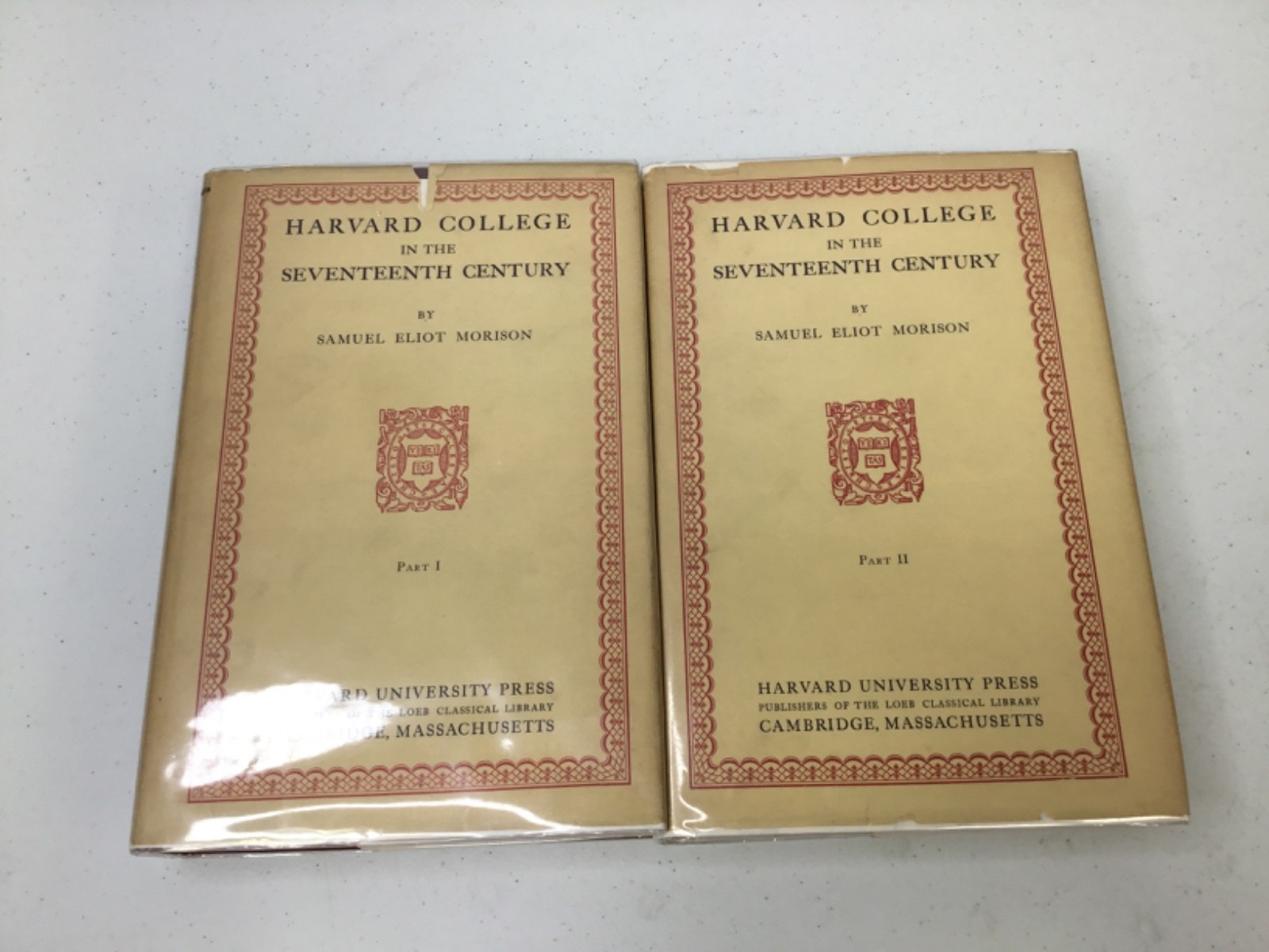 Harvard College in The Seventeenth Century Vol 1&2. Morison. 1936 HC+Mylar