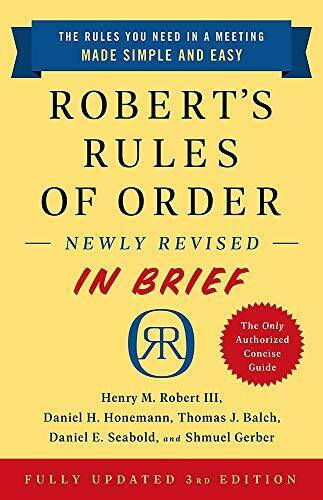 Robert&rsquo;s Rules of Order Newly Revised In Brief, 3rd edition – Paperback – GOOD
