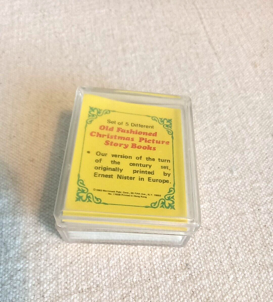 Miniature Christmas 5 Book Set Old Fashioned With Case 1983 Repro Set Vintage