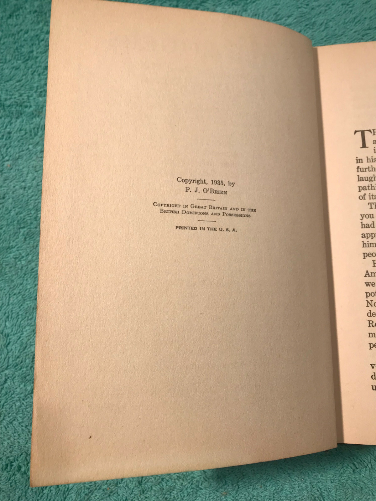 Vintage Book WILL ROGERS Hardcover 288 Pages by P.J. O&rsquo;BRIEN 1935 Illustrated