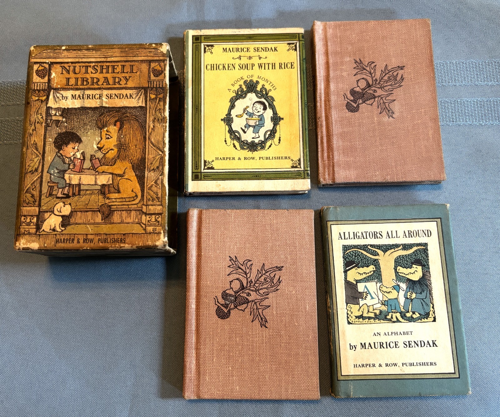 1962 Nutshell Library Mini Books in Slip Case Maurice Sendak 4 Illustrated Books