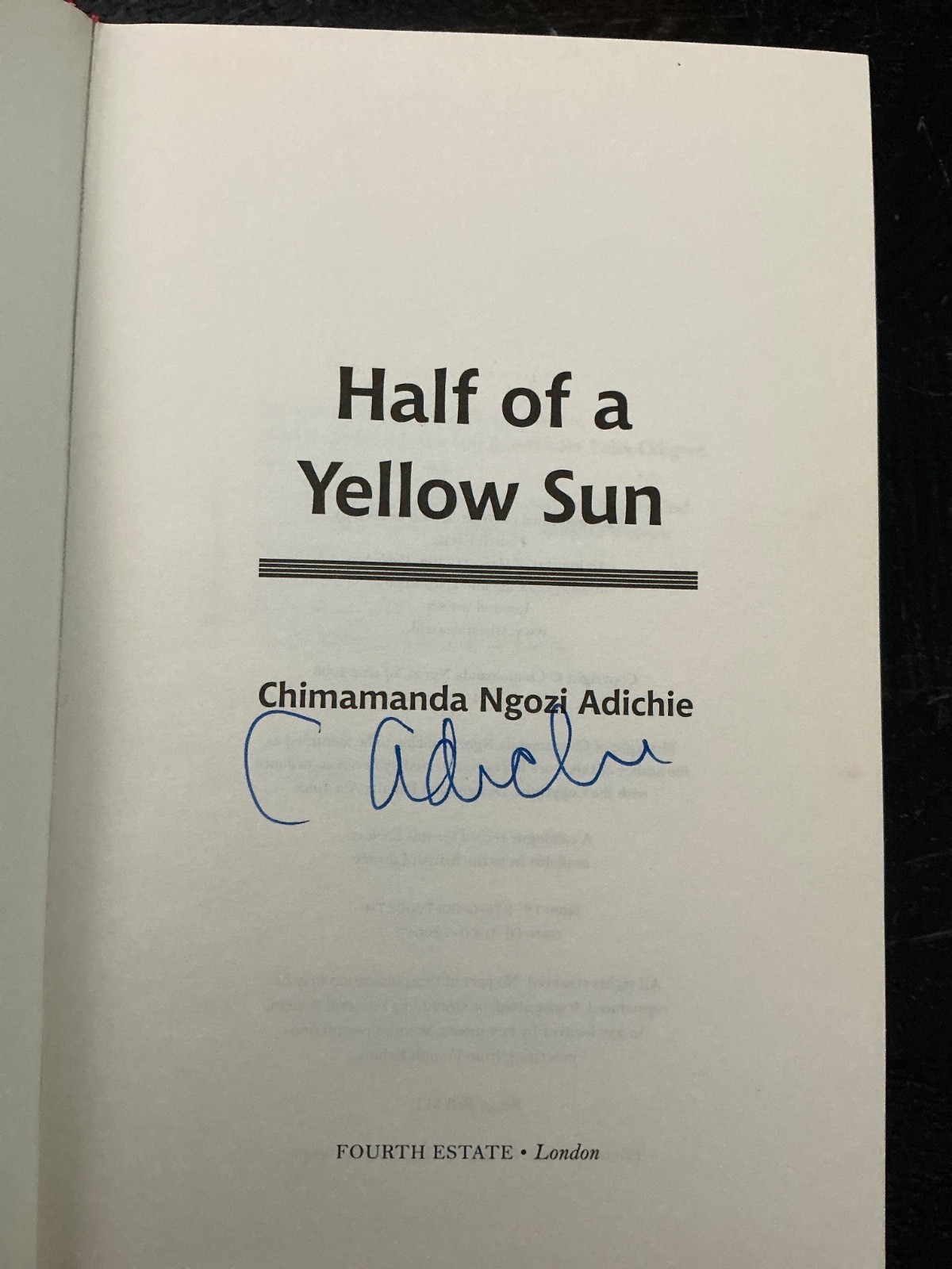 HALF OF A YELLOW SUN – HARDCOVER – AUTOGRAPHED