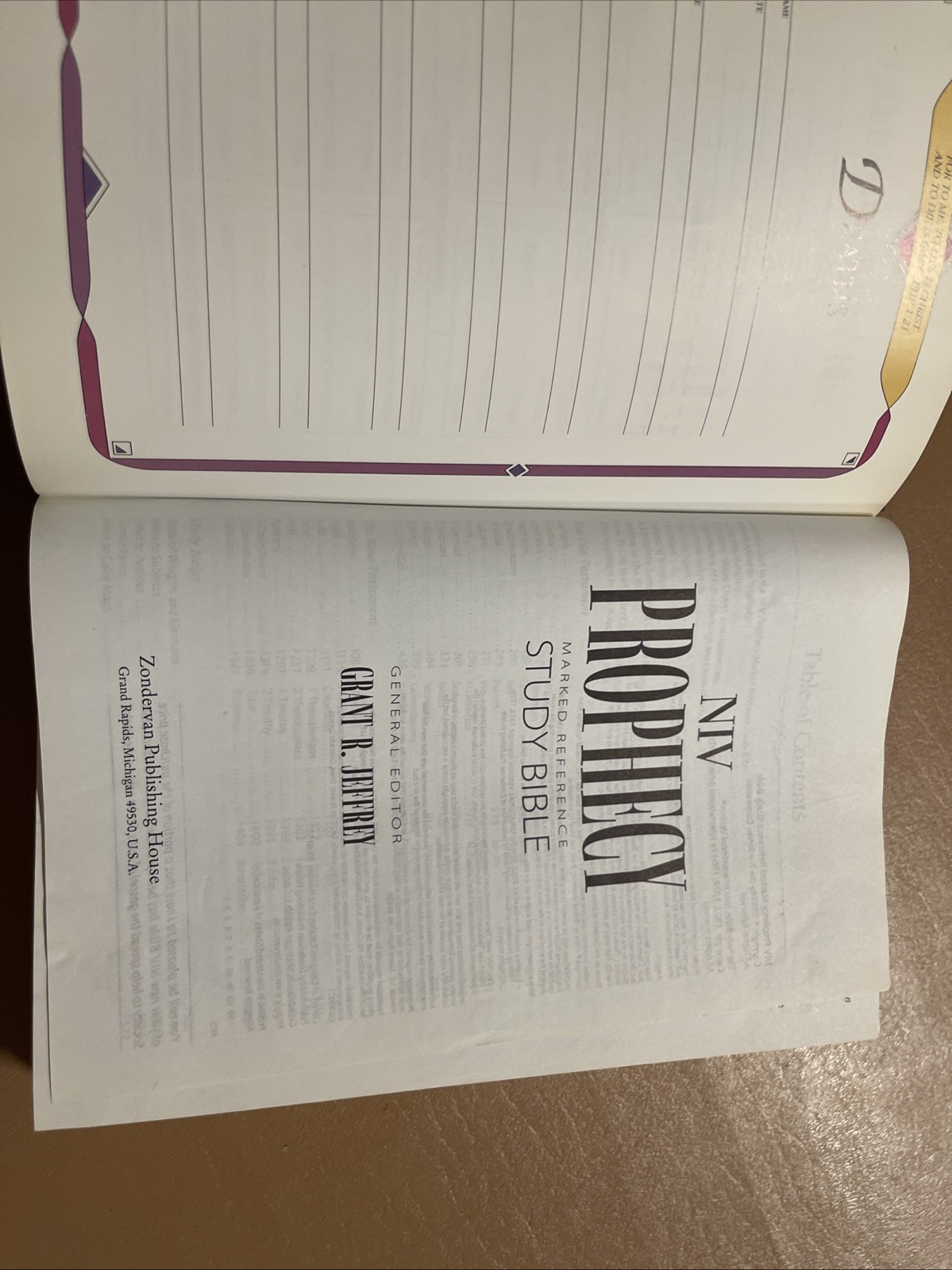 NIV Prophecy Marked Reference Study Bible 1998 Hardcover Text 1984