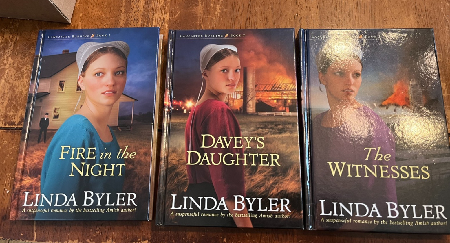 Linda Byler LANCASTER BURNING Series Books 1-3 Amish Christian Romance HC