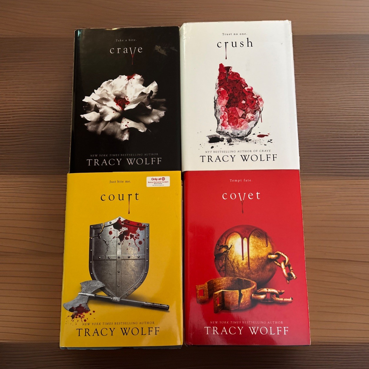 Tracy Wolff Crave Series Lot of 4 Hardcover Books Crave Crush Covet Court 1st Ed