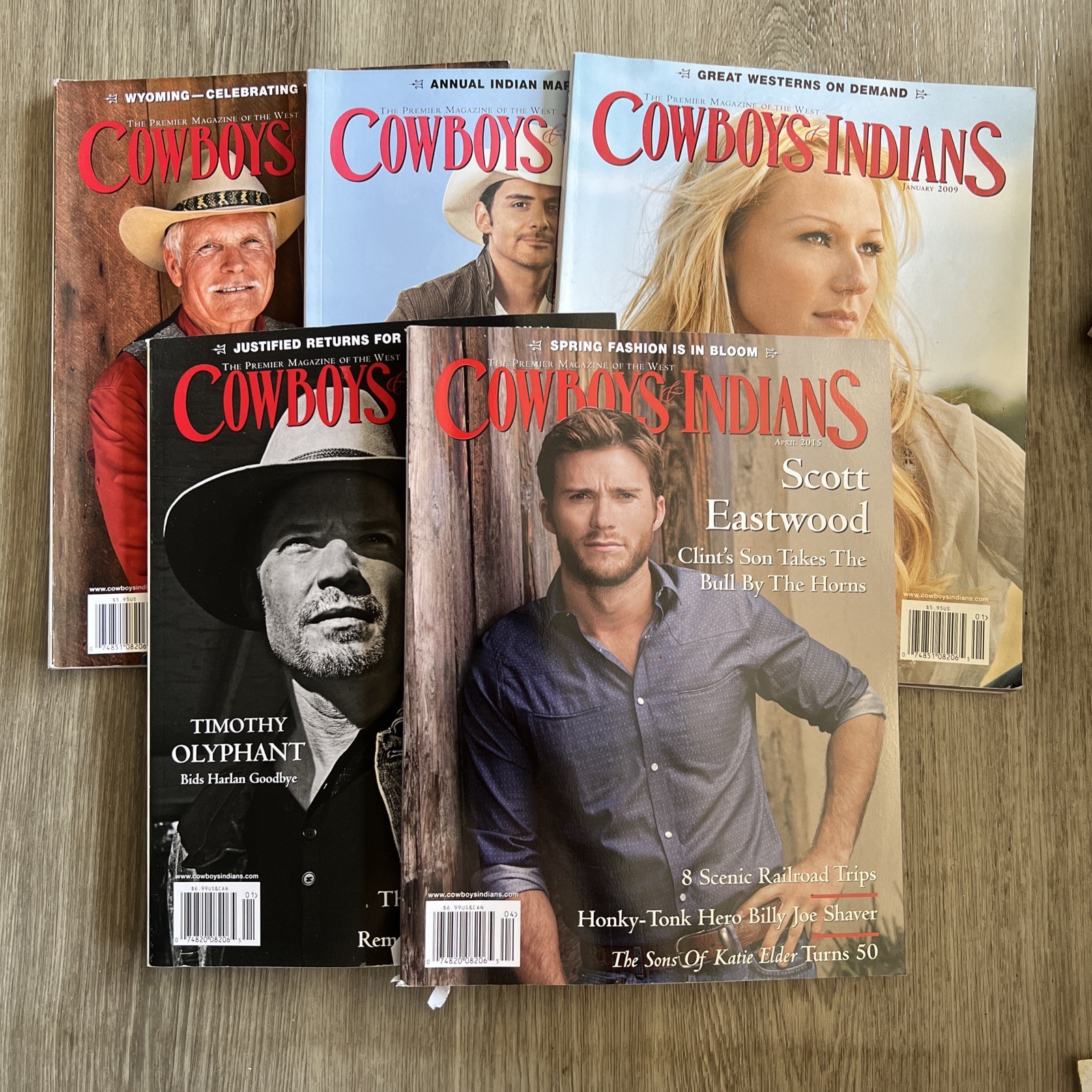 Lot of 5 Cowboys & Indians Magazines 2009 – 2015 Various Issues Art and Culture