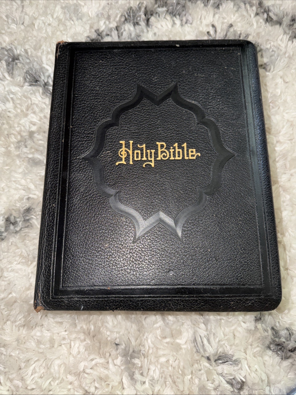 THE HOLY BIBLE, CONTAINING THE OLD AND NEW TESTAMENTS LEATHER BOUND INDEXED RARE