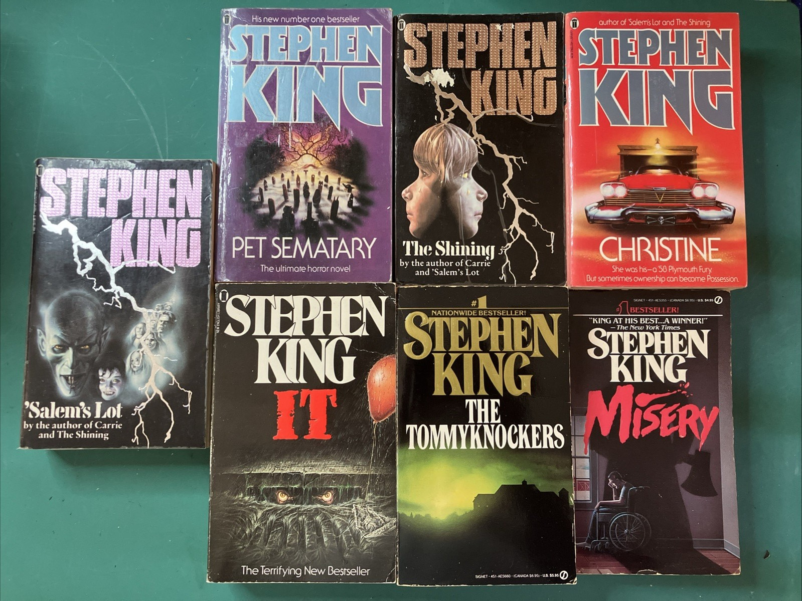Lot of Seven Stephen King UK Horror Books. IT/Misery/Shining/Salem&rsquo;s Lot. GOOD.