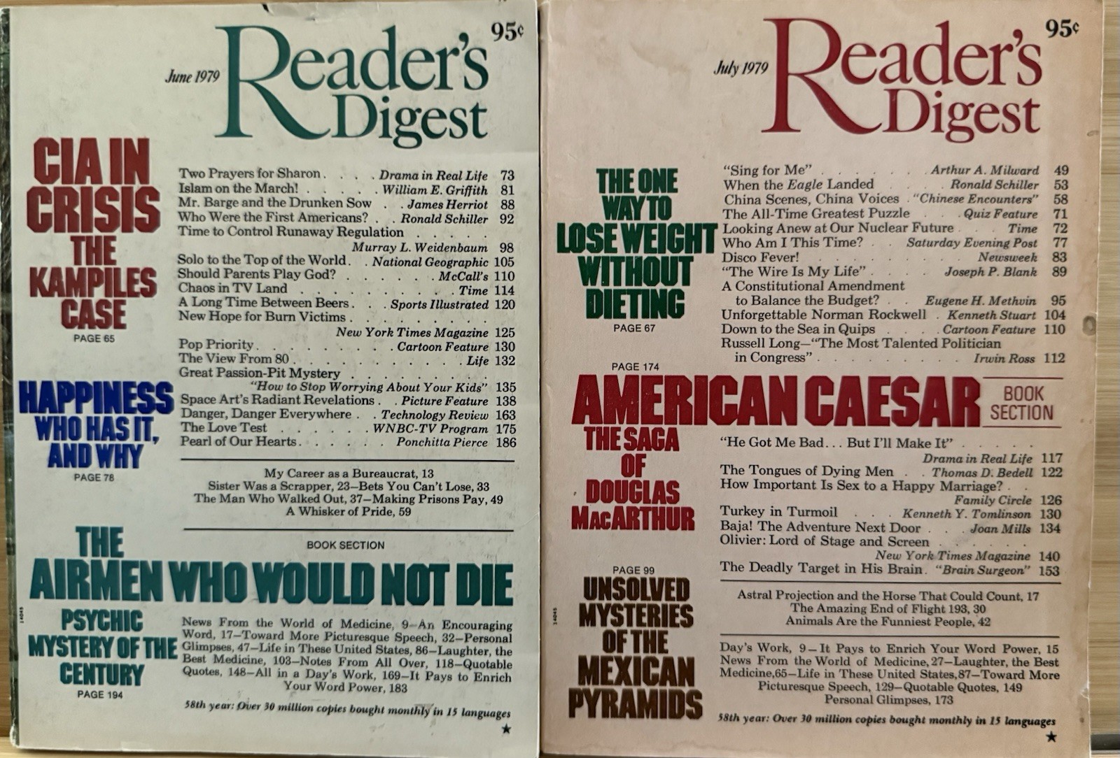 1979 June July READER&rsquo;S DIGEST MAGAZINE Vintage Ageless Fun Retro Short Stories