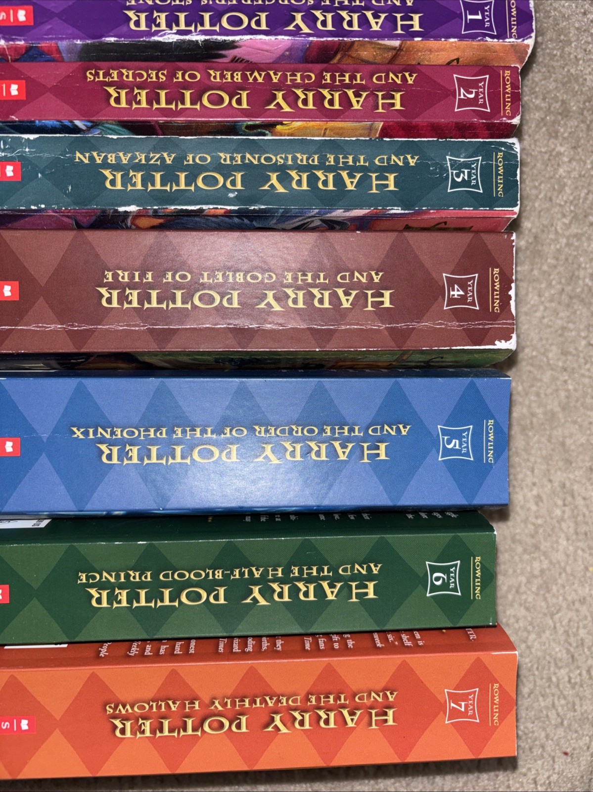 Harry Potter Box Set Books 1-7 Stenciled Edges – by J. K. Rowling (Paperback)