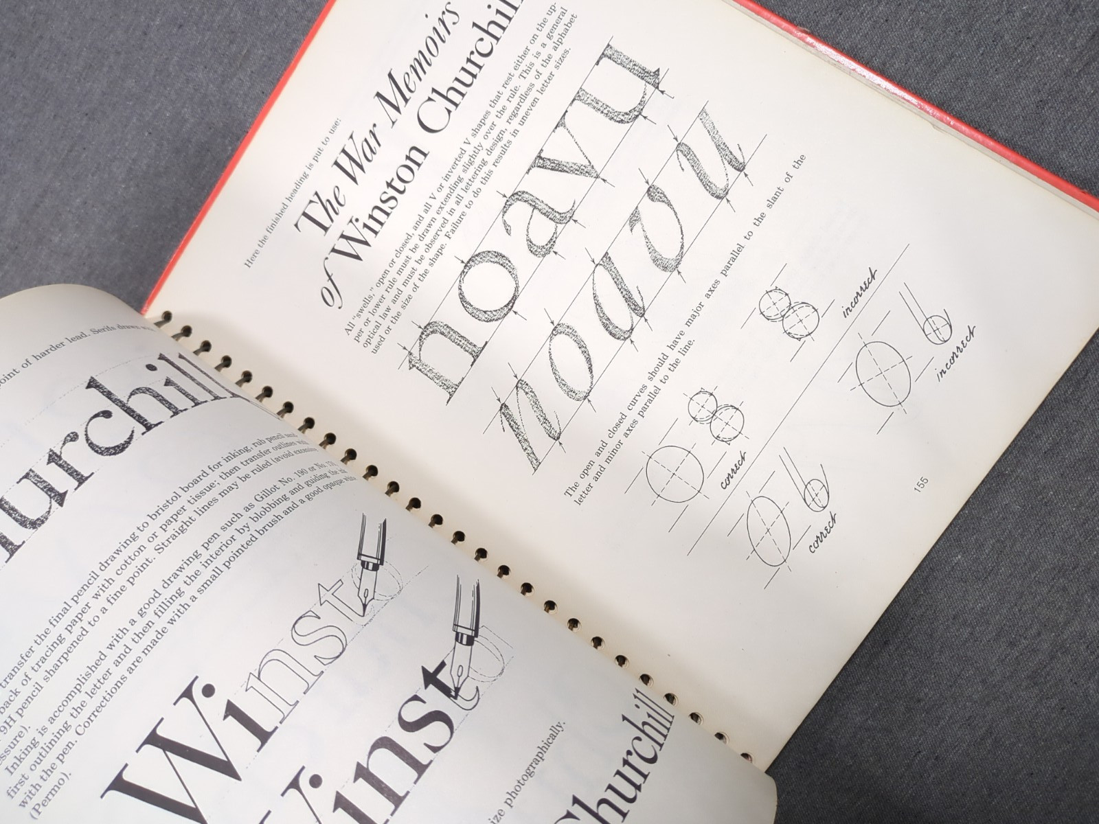 1966 Type & Lettering William Longyear VTG Revised 4th Edition Spiral Bound HC