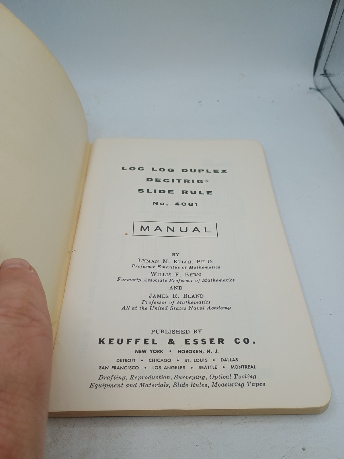1947 K&E Slide Rule Manual No. 4081 Log Duplex Vector Keuffel & Esser Booklet