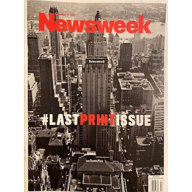 NEWSWEEK #LAST PRINT ISSUE final print DECEMBER 31,2012 no label OUT OF PRINT