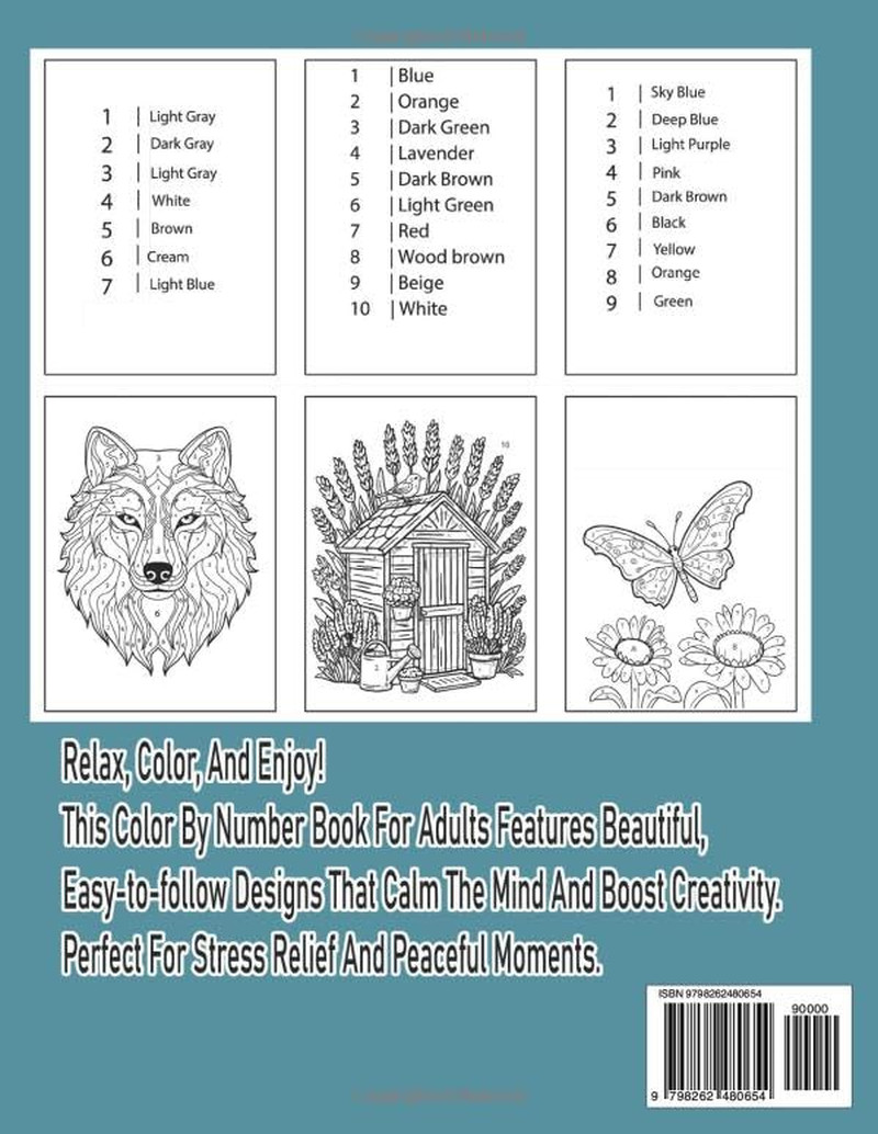 New 2026 Color By Number Adult Coloring Book: “A Beautiful Large Print Color by